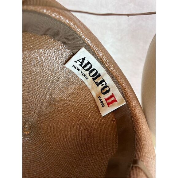 Vintage 1960s Fine Straw Hat Adolfo II of New York - Picture 8 of 9
